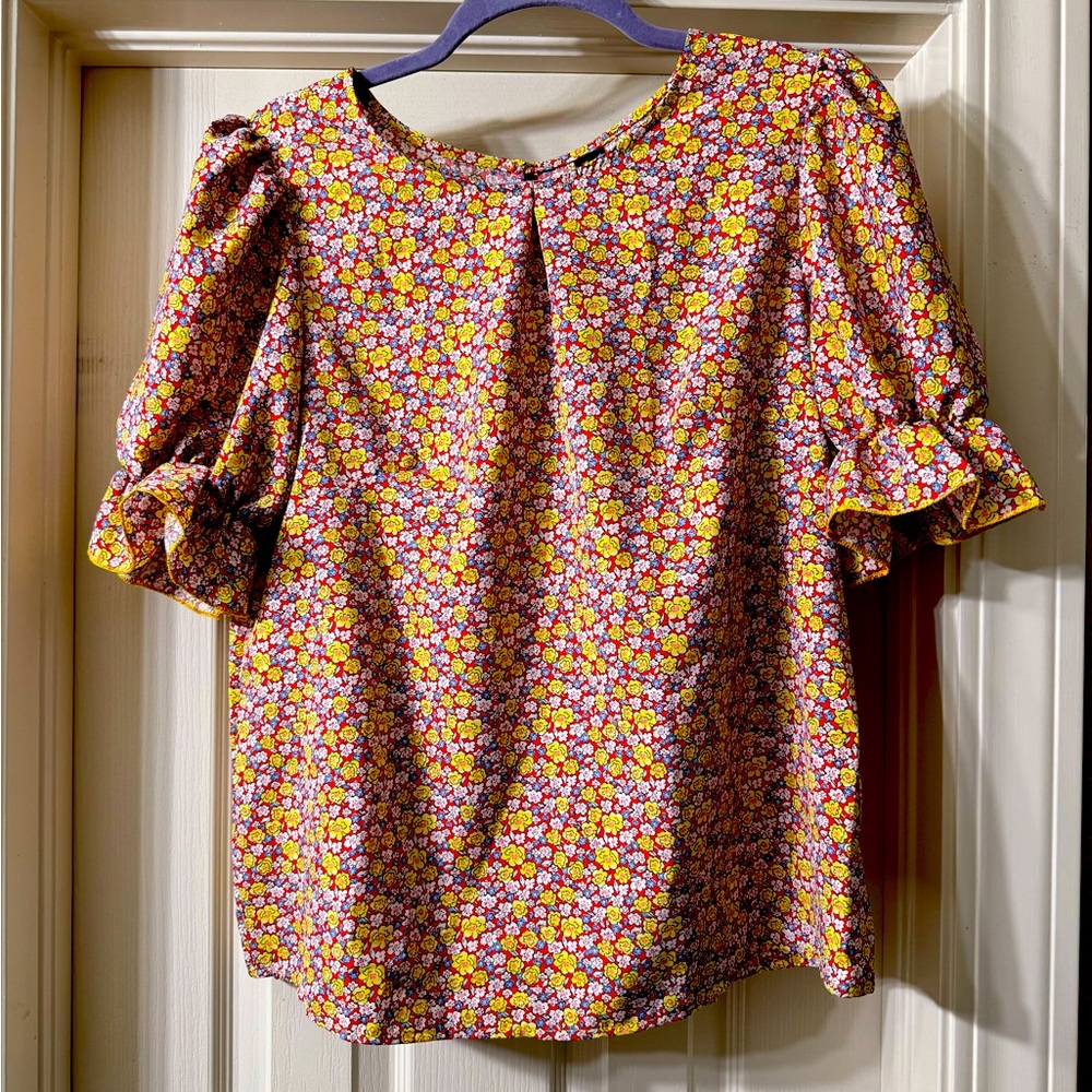 SHEIN floral puffed sleeve top XL